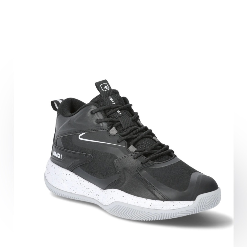 NWT AND1 Heat Check Mid Top Basketball Shoes Mens Size 11 Black Lace Up Sneakers